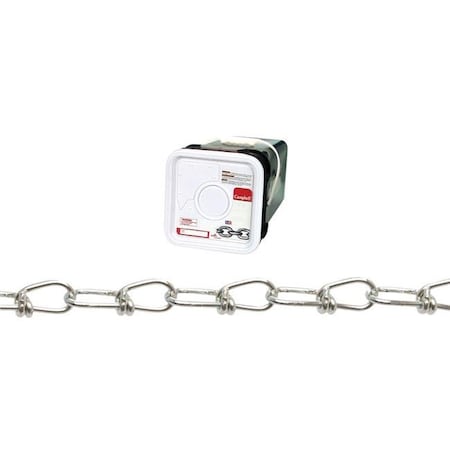 Campbell Chain & Fittings 5364708 No.2-0 Double Loop Carbon Steel Chain - 0.14 in. Dia. x 275 ft. 5364708